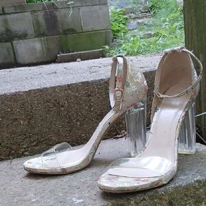 Elegant Floral High Heel Sandals